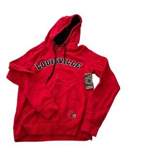 New NWT Louisville cardinals women’s red zip hoodie sweatshirt Colosseum medium